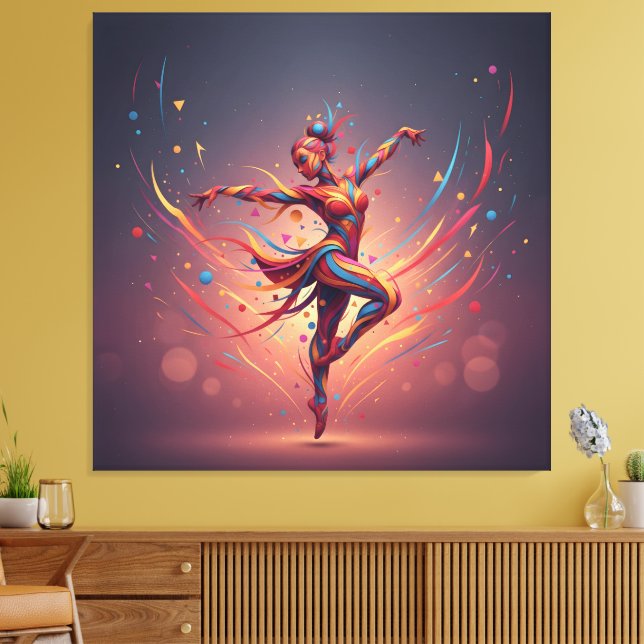 Abstrakt Pop Art-dansare  Canvastryck (Insitu (Vardagsrum))