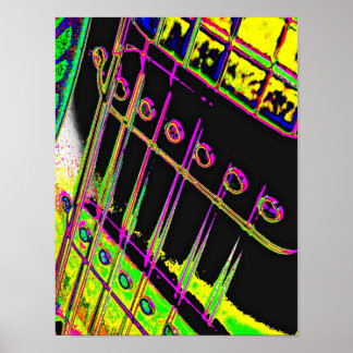 Abstrakt Pop Art Guitar Poster Man Cave Decor