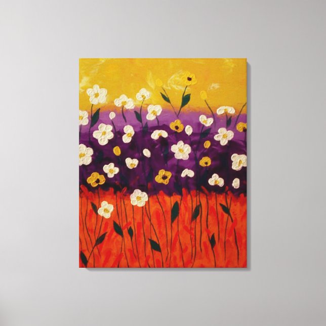 "Abstrakt Poppies 2" från Linda Powell~Canvas Canvastryck (Framsida)