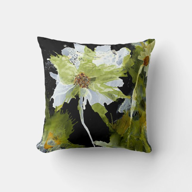Abstrakt Poppy Flowers Dekorativ kudde (Framsida)