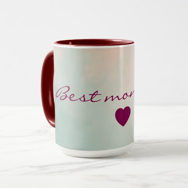 Abstrakt Populär Rosafärgad Mint Kollektion Mugg (Framsida vänster)