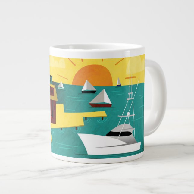 Abstrakt Port City Jumbo Mugg (Framsida höger)