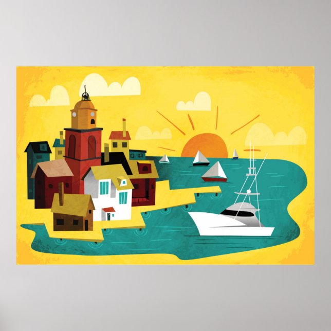 Abstrakt Port City Poster (Framsidan)