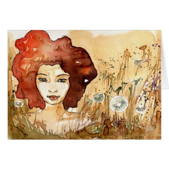 Abstrakt porträtt 3 hälsningskort (Framsidan Horizontal)