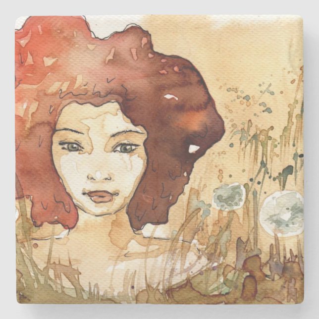 Abstrakt porträtt 3 underlägg sten (Framsidan)