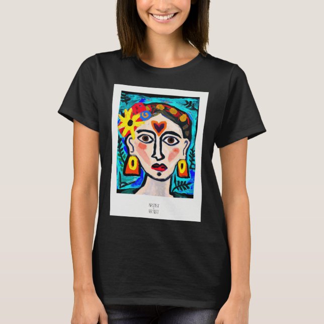 Abstrakt Porträtt Artist T-Shirt (Framsida)