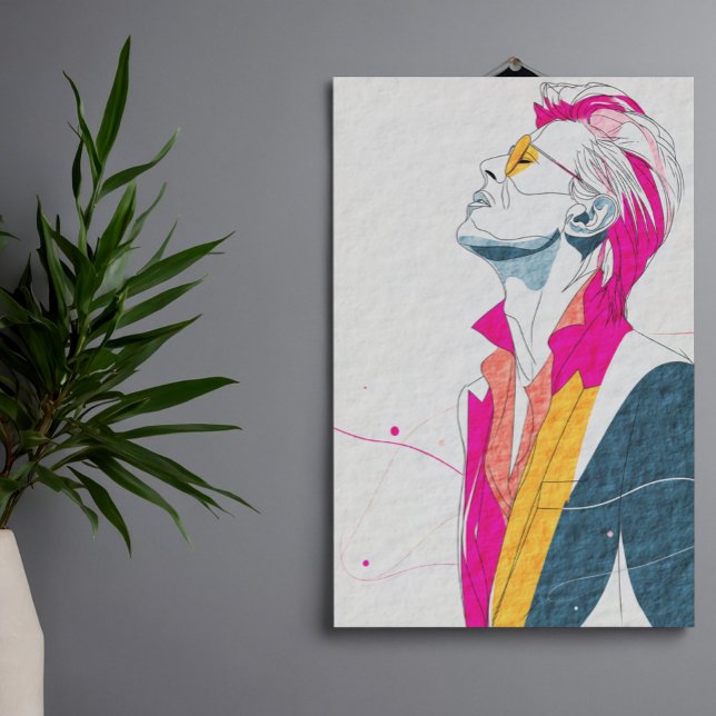 Abstrakt Porträtt | David Bowie Canvastryck (Skapare uppladdad)