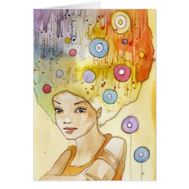 Abstrakt porträtt hälsningskort (Framsidan)