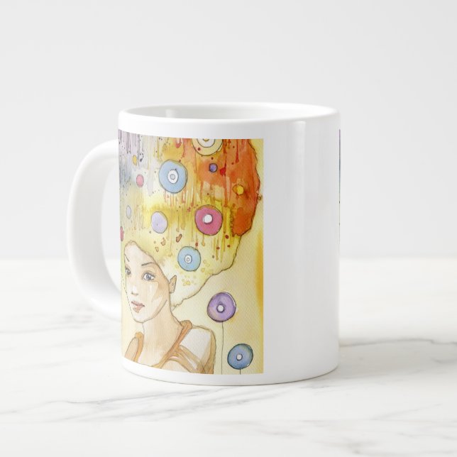 Abstrakt porträtt jumbo mugg (Framsida vänster)
