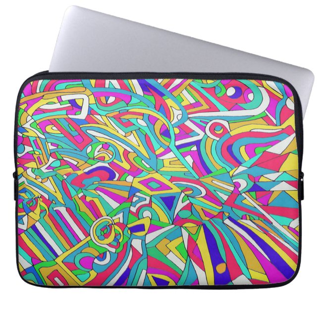 Abstrakt Porträtt Laptop Fodral (Framsidan)