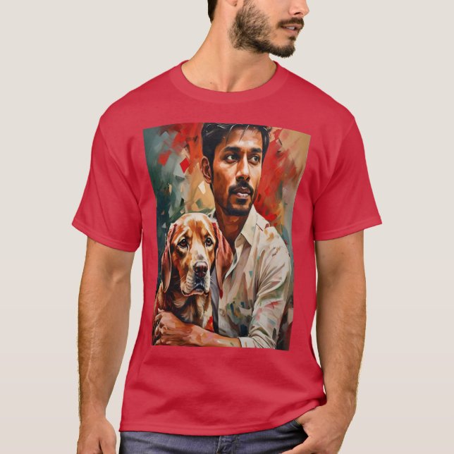 Abstrakt Porträtt med Vibrant Färg T Shirt (Framsida)