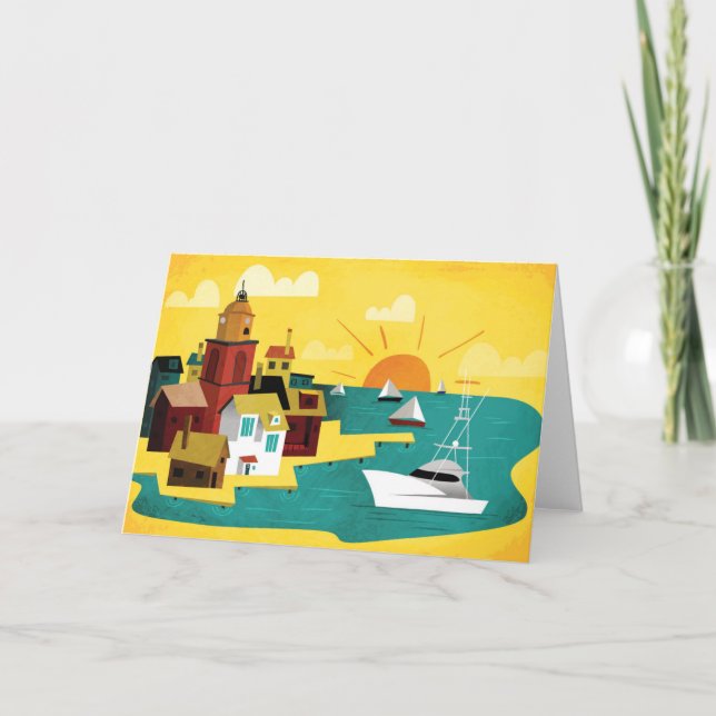 Abstrakt portstad kort (Framsida)