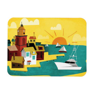 Abstrakt portstad magnet