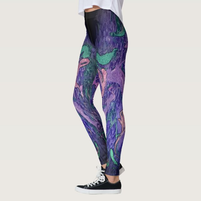 Abstrakt Pour för Nocvändal-profiler Leggings (Vänster)