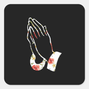 Abstrakt Praying Händer Illustration Fyrkantigt Klistermärke