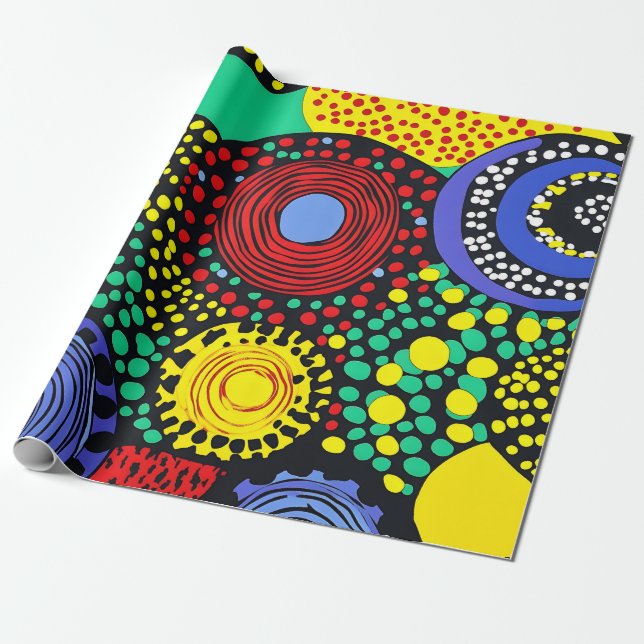 Abstrakt prickkonst 3 presentpapper (Utrullad)