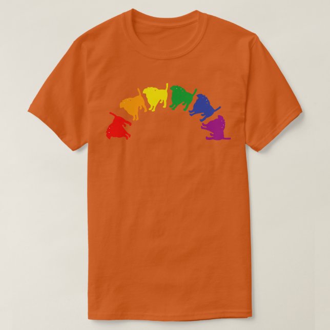 Abstrakt Pride Hundar Rainbow T Shirt (Design framsida)