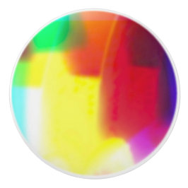 Abstrakt Primär regnbåge, keramisk dragning Knopp