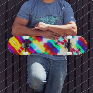 Abstrakt Primärt regnbågsskateboard Mini Skateboard Bräda 18,5 Cm