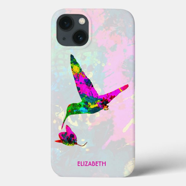 Abstrakt Psychedelic Colorful Hummingbird (Baksida)