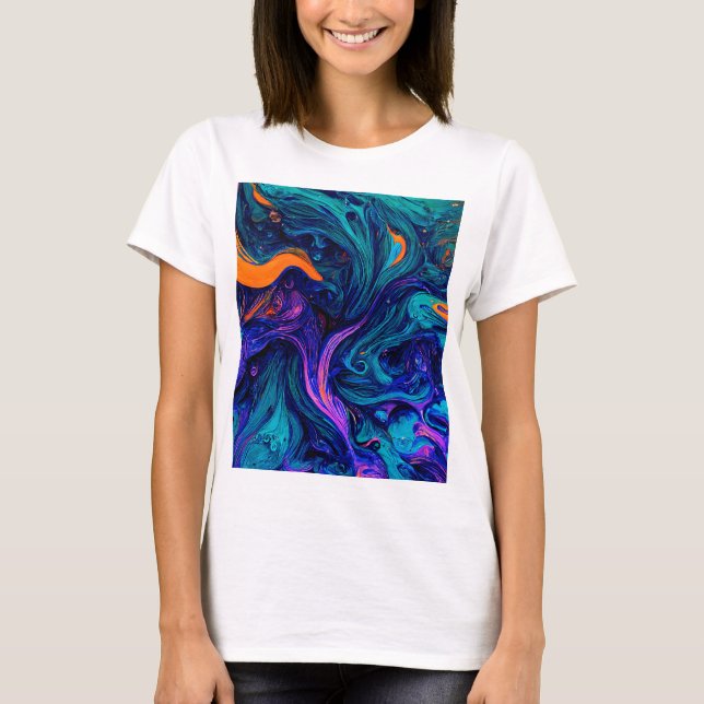 Abstrakt psychedelic Färg Dekorativ kudde T Shirt (Framsida)
