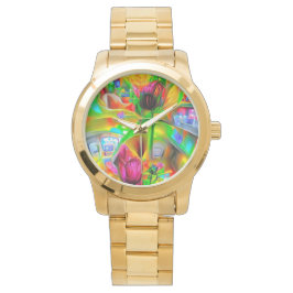 Abstrakt Psychedelic Flowers Armbandsur