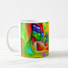 Abstrakt Psychedelic Flowers Kaffemugg