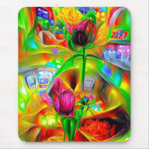 Abstrakt Psychedelic Flowers Musmatta