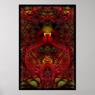 Abstrakt Psychedelic Fractalkonst för underland Poster