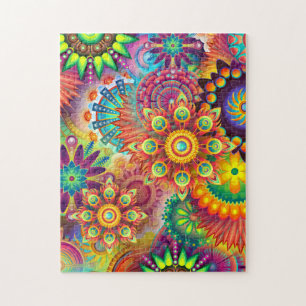 Abstrakt Psychedelic Mandalas Puzzle Pussel