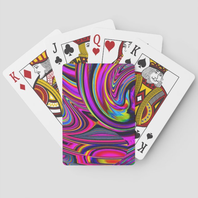 Abstrakt Psychedelic Mönster Casinokort (Baksidan)