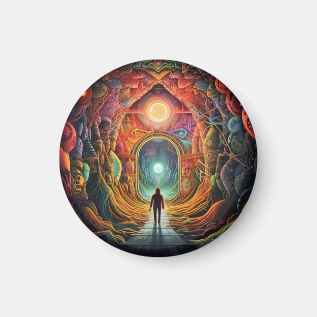 Abstrakt psychedelic-portal magnet (Framsidan)