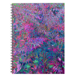 Abstrakt Psychedelic Rainbow Färg Foliage Garden Anteckningsbok