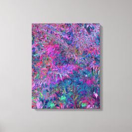 Abstrakt Psychedelic Rainbow Färg Foliage Garden Canvastryck