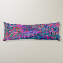 Abstrakt Psychedelic Rainbow Färg Foliage Garden Kroppskudde