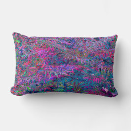 Abstrakt Psychedelic Rainbow Färg Foliage Garden Lumbarkudde