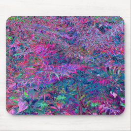 Abstrakt Psychedelic Rainbow Färg Foliage Garden Musmatta