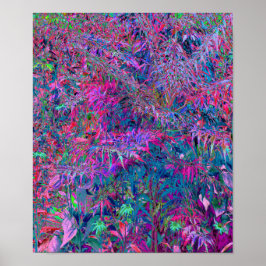 Abstrakt Psychedelic Rainbow Färg Foliage Garden Poster