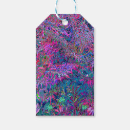 Abstrakt Psychedelic Rainbow Färg Foliage Garden Presentetikett
