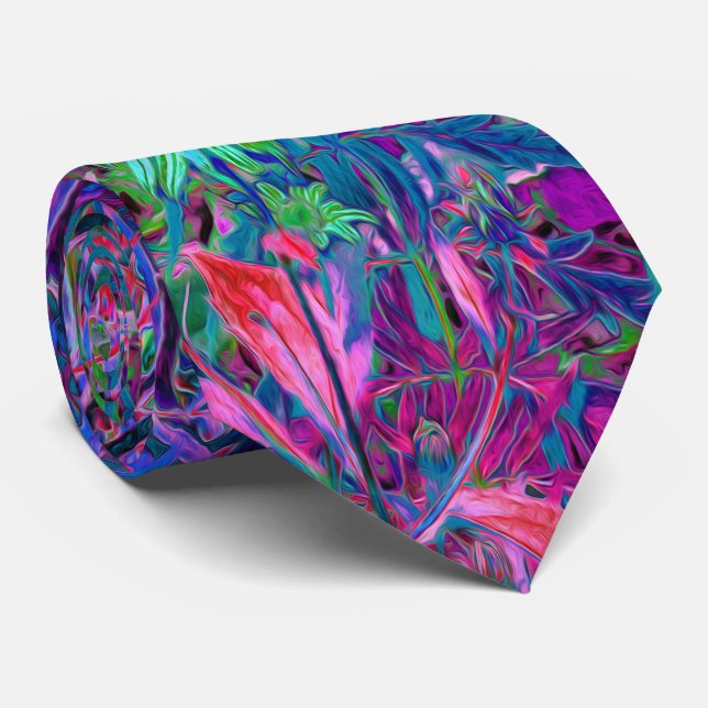 Abstrakt Psychedelic Rainbow Färg Foliage Garden Slips (Rullad)