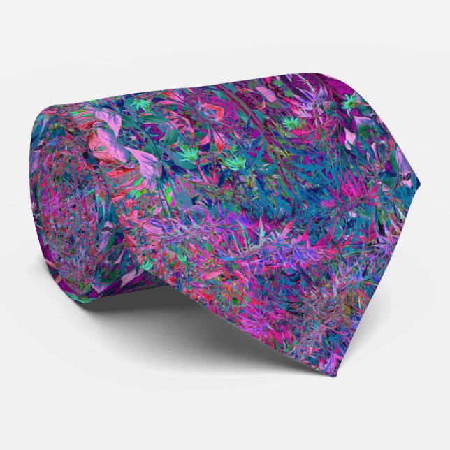 Abstrakt Psychedelic Rainbow Färg Foliage Garden Slips (Rullad)