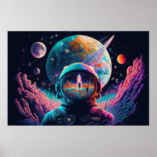 Abstrakt Psychedelic Space Poster
