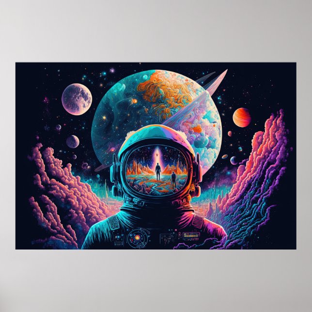 Abstrakt Psychedelic Space Poster (Framsidan)
