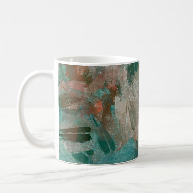 Abstrakt Psychedelic Strokes Struktur. Kaffemugg (Vänster)
