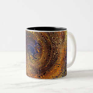 Abstrakt Psychedelic Swirl Mönster Colorful Art Två-Tonad Mugg
