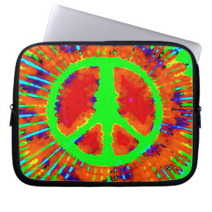 Abstrakt Psychedelic Tie-Dye Bra Fredstecken Laptop Fodral