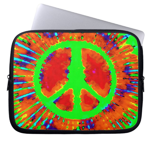 Abstrakt Psychedelic Tie-Dye Bra Fredstecken Laptop Fodral (Framsidan)