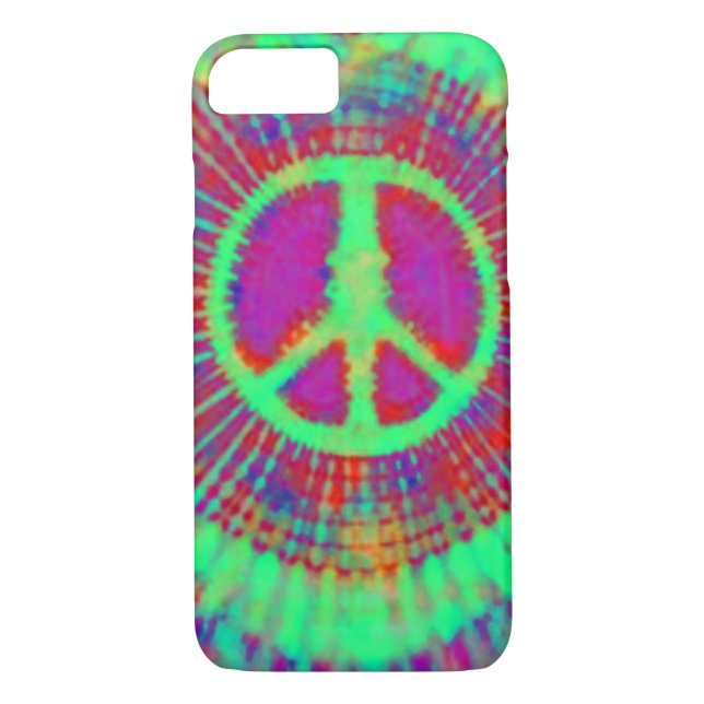 Abstrakt Psychedelic Tie-Dye Fredstecken Case-Mate iPhone Skal (Baksida)