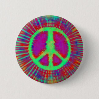 Abstrakt Psychedelic Tie-Dye Fredstecken Knapp