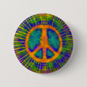 Abstrakt Psychedelic Tie-Dye Fredstecken Knapp